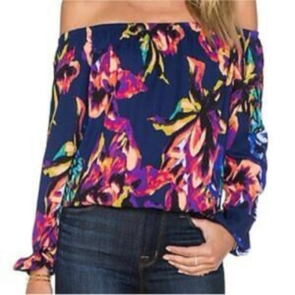 Three Eighty Two | Floral Off Shoulder Peasant Blouse - Colorful - NWT
